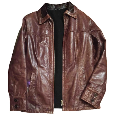 Pre-owned Garrett Leight Leather Biker Jacket In Brown