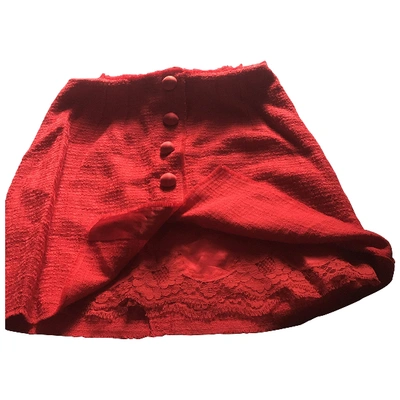 Pre-owned Dolce & Gabbana Wool Mini Skirt In Red