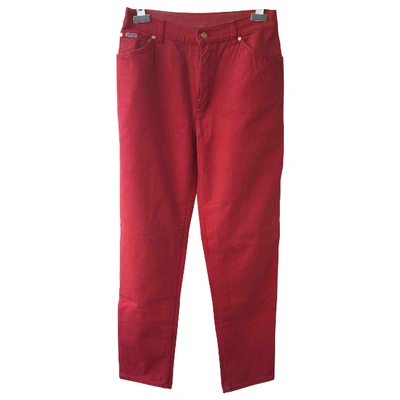 Pre-owned Escada Red Cotton Jeans