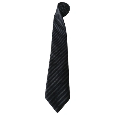 Pre-owned Moschino Wool Tie In Navy