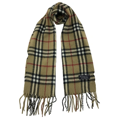 Pre-owned Burberry Wool Scarf In Camel