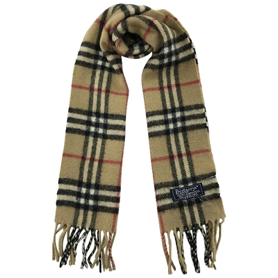 Pre-owned Burberry Wool Scarf In Camel