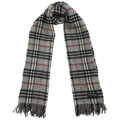 Pre-owned Burberry Wool Scarf In Grey