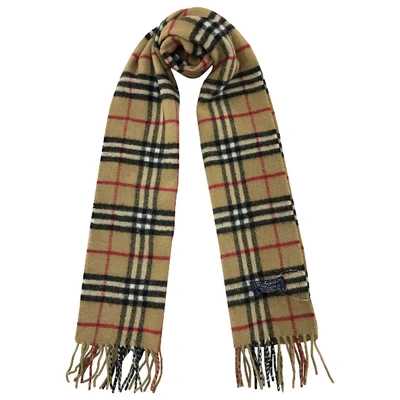 Pre-owned Burberry Wool Scarf In Camel