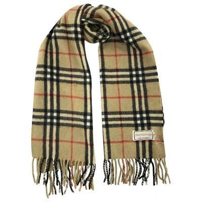 Pre-owned Burberry Cashmere Scarf In Camel