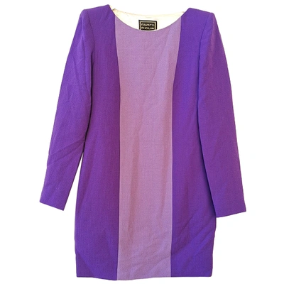 Pre-owned Fausto Puglisi Wool Mid-length Dress In Purple