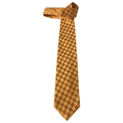 Pre-owned Armani Collezioni Silk Tie In Yellow