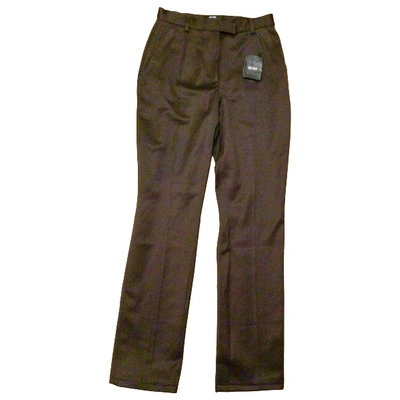 Pre-owned Hugo Boss Straight Trousers In Brown