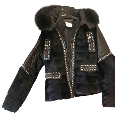Pre-owned Versace Black Mink Jacket