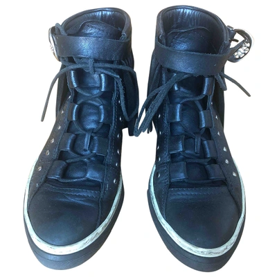 Pre-owned Mexicana Leather Trainers In Black