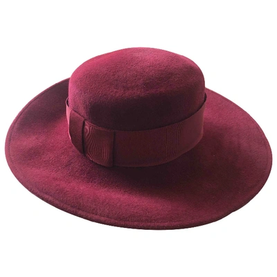 Pre-owned Eugenia Kim Wool Hat In Burgundy