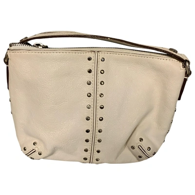 Pre-owned Michael Kors Leather Clutch Bag In White