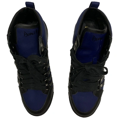 Pre-owned Dsquared2 Leather High Trainers In Black
