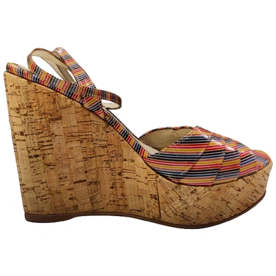 Pre-owned Fendi Patent Leather Sandals In Multicolour