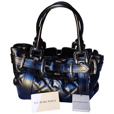 Pre-owned Burberry Leather Handbag In Black