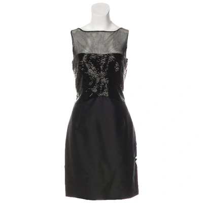 Pre-owned Valentino Silk Mini Dress In Black