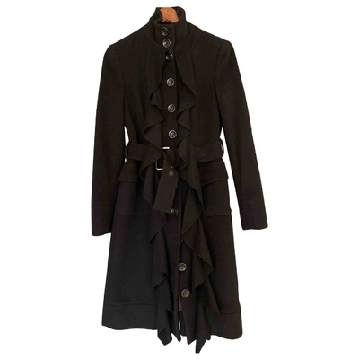 Pre-owned Diane Von Furstenberg Wool Coat In Black
