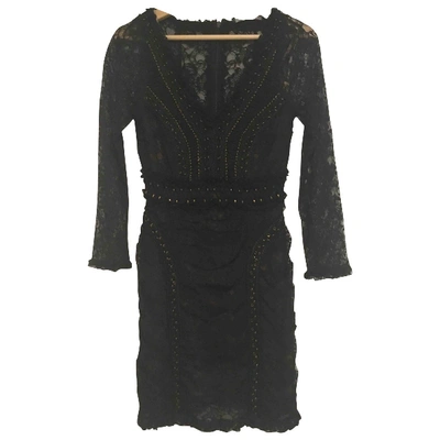 Pre-owned French Connection Lace Mini Dress In Black