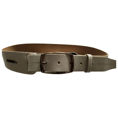 Pre-owned Celine Leather Belt In White