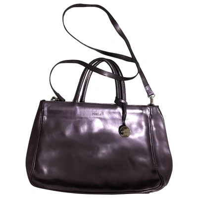 Pre-owned Furla Patent Leather Crossbody Bag In Purple
