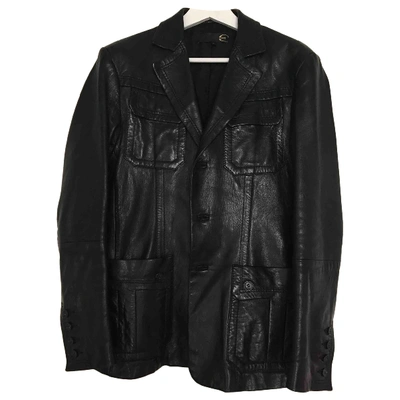 Pre-owned Just Cavalli Leather Vest In Black