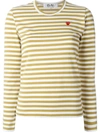 COMME DES GARÇONS PLAY HEART-PATCH STRIPED TOP,P1T21711380560