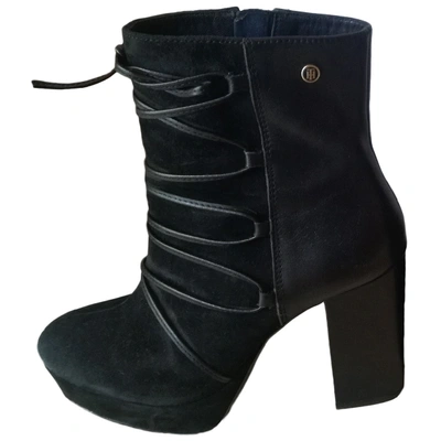 Pre-owned Tommy Hilfiger Leather Ankle Boots In Black