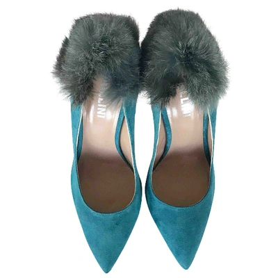 Pre-owned Pollini Heels In Turquoise
