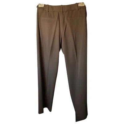 Pre-owned Chloé Wool Large Trousers In Brown