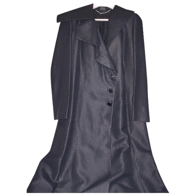 Pre-owned Alexander Mcqueen Trench Coat In Black