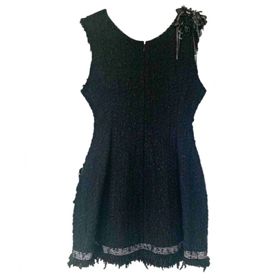Pre-owned Celine Tweed Mini Dress In Black
