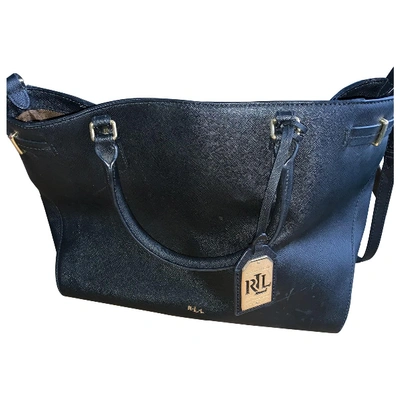 Pre-owned Lauren Ralph Lauren Leather Crossbody Bag In Black