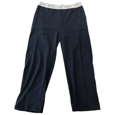Pre-owned Kendall + Kylie Navy Cotton Trousers