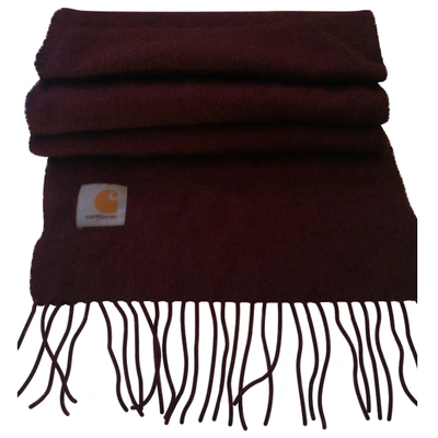Pre-owned Carhartt Wool Scarf & Pocket Square In Burgundy