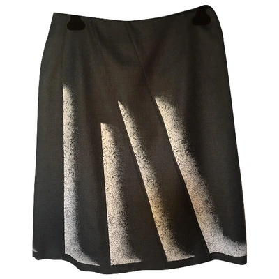 Pre-owned Bottega Veneta Wool Mid-length Skirt In Anthracite