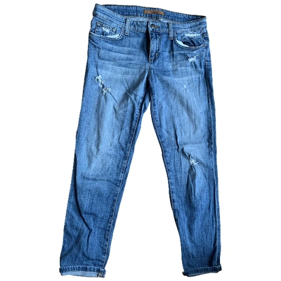 Pre-owned Joe's Straight Trousers In Blue