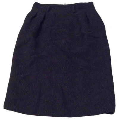 Pre-owned Aquascutum Silk Mid-length Skirt In Black