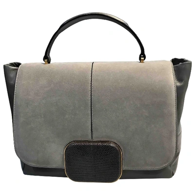 Pre-owned Tod's Wave Leather Handbag In Grey