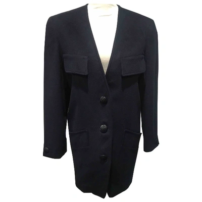 Pre-owned Nina Ricci Silk Coat In Blue