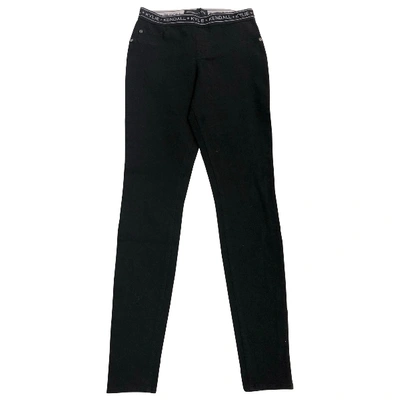 Pre-owned Kendall + Kylie Black Cotton Trousers