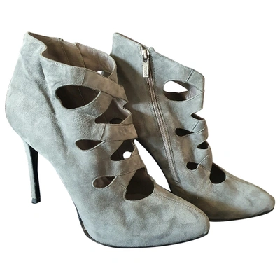 Pre-owned Le Silla Lace Up Boots In Grey