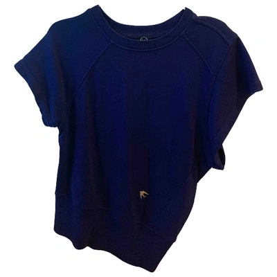 Pre-owned Mcq By Alexander Mcqueen Blue Cotton Top