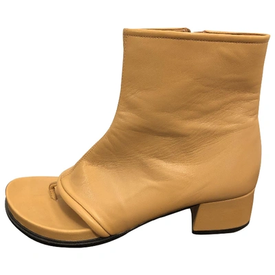 Pre-owned Loewe Camel Leather Boots