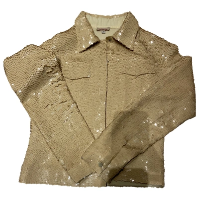 Pre-owned P.a.r.o.s.h Glitter Short Vest In Beige