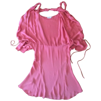 Pre-owned Stella Mccartney Silk Mid-length Dress In Pink
