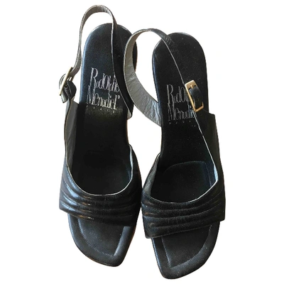 Pre-owned Rodolphe Menudier Leather Mules In Black