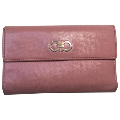 Pre-owned Ferragamo Leather Wallet In Pink