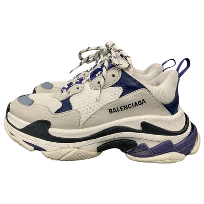Pre-owned Balenciaga Triple S Leather Trainers
