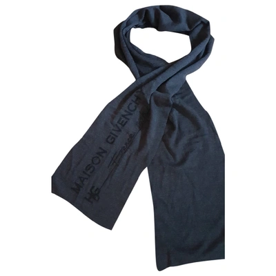 Pre-owned Givenchy Wool Scarf & Pocket Square In Anthracite