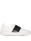 Valentino Open Sneakers With Contrasting Panel And Studded Heel In White